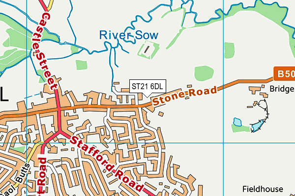 ST21 6DL map - OS VectorMap District (Ordnance Survey)