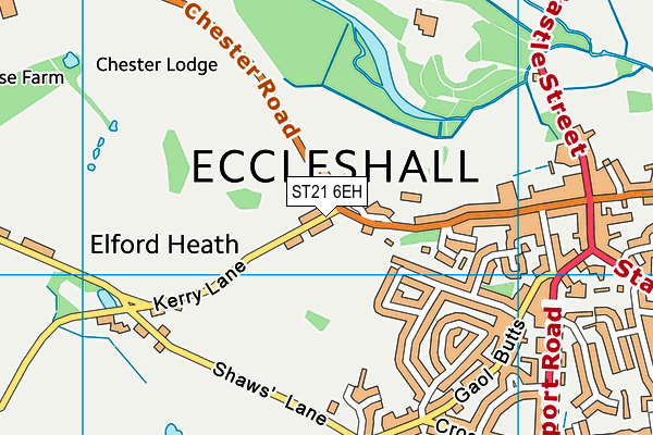 ST21 6EH map - OS VectorMap District (Ordnance Survey)