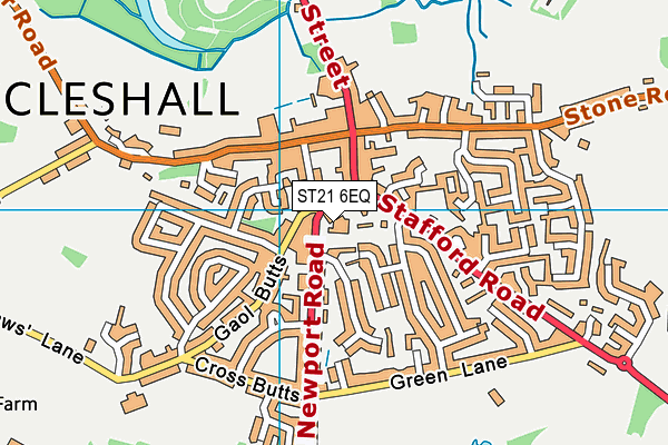 ST21 6EQ map - OS VectorMap District (Ordnance Survey)