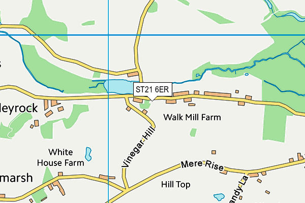 ST21 6ER map - OS VectorMap District (Ordnance Survey)