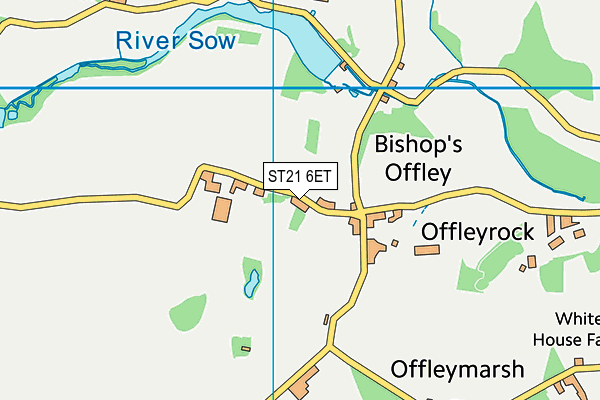 ST21 6ET map - OS VectorMap District (Ordnance Survey)