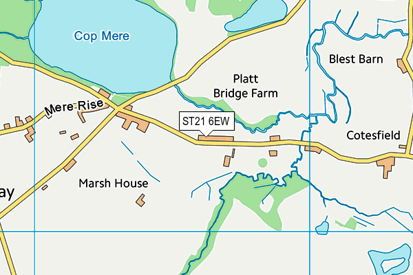 ST21 6EW map - OS VectorMap District (Ordnance Survey)