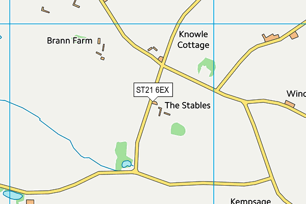 ST21 6EX map - OS VectorMap District (Ordnance Survey)