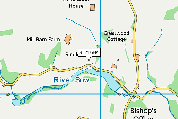 ST21 6HA map - OS VectorMap District (Ordnance Survey)