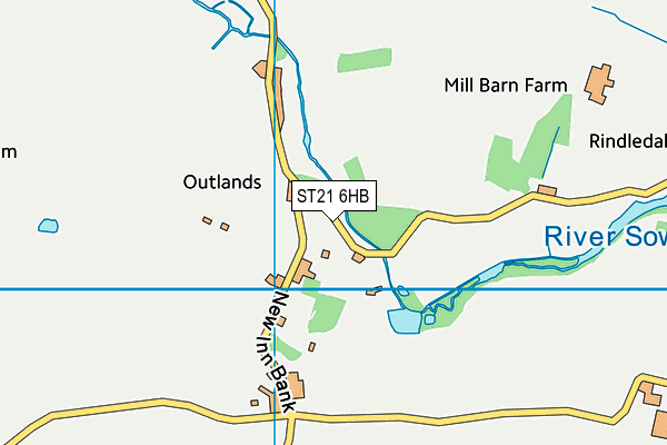 ST21 6HB map - OS VectorMap District (Ordnance Survey)