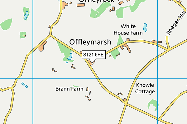 ST21 6HE map - OS VectorMap District (Ordnance Survey)