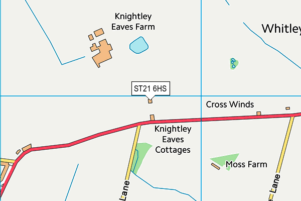 ST21 6HS map - OS VectorMap District (Ordnance Survey)