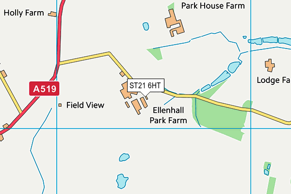 ST21 6HT map - OS VectorMap District (Ordnance Survey)