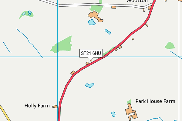 ST21 6HU map - OS VectorMap District (Ordnance Survey)