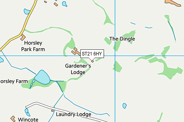 ST21 6HY map - OS VectorMap District (Ordnance Survey)