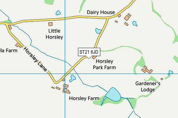 ST21 6JD map - OS VectorMap District (Ordnance Survey)