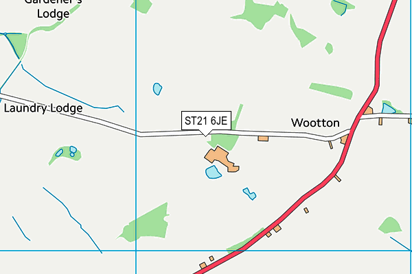 ST21 6JE map - OS VectorMap District (Ordnance Survey)