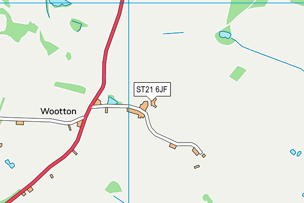 ST21 6JF map - OS VectorMap District (Ordnance Survey)