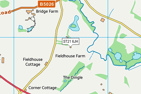 ST21 6JH map - OS VectorMap District (Ordnance Survey)