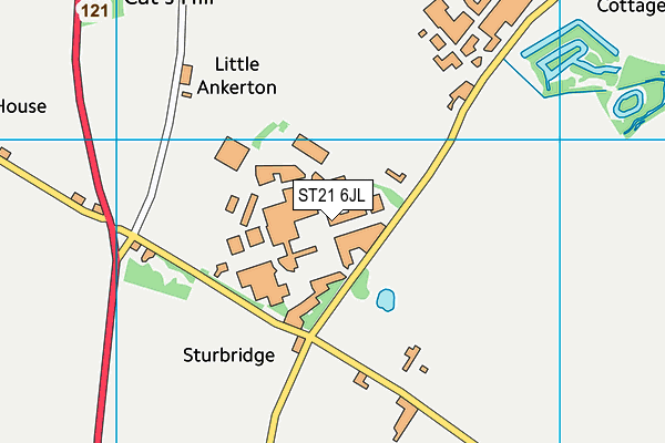 ST21 6JL map - OS VectorMap District (Ordnance Survey)