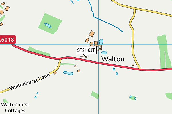 ST21 6JT map - OS VectorMap District (Ordnance Survey)