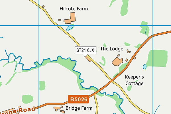 ST21 6JX map - OS VectorMap District (Ordnance Survey)