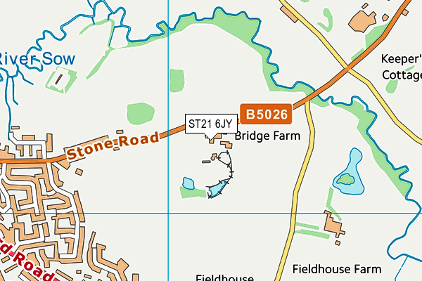 ST21 6JY map - OS VectorMap District (Ordnance Survey)