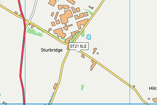 ST21 6LE map - OS VectorMap District (Ordnance Survey)