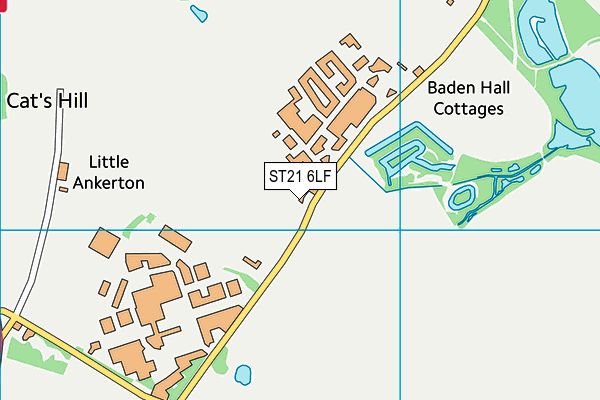 ST21 6LF map - OS VectorMap District (Ordnance Survey)