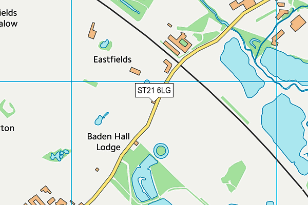Eccleshall Eagles Jfc (Eagles Park) map (ST21 6LG) - OS VectorMap District (Ordnance Survey)