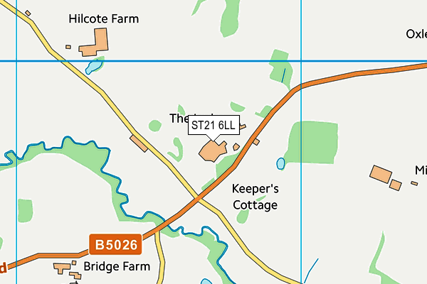 ST21 6LL map - OS VectorMap District (Ordnance Survey)