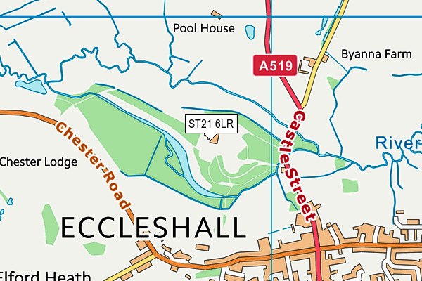 ST21 6LR map - OS VectorMap District (Ordnance Survey)