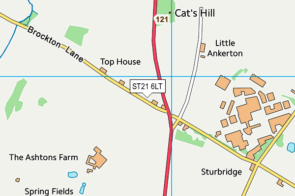 ST21 6LT map - OS VectorMap District (Ordnance Survey)