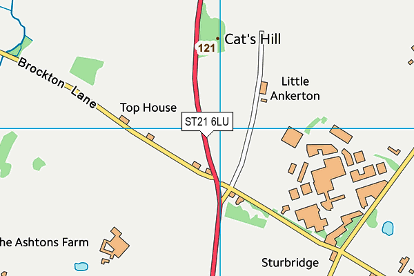 ST21 6LU map - OS VectorMap District (Ordnance Survey)