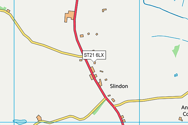 ST21 6LX map - OS VectorMap District (Ordnance Survey)