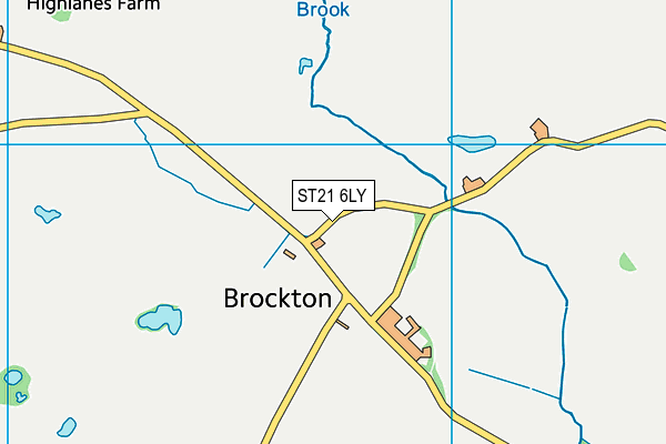 ST21 6LY map - OS VectorMap District (Ordnance Survey)