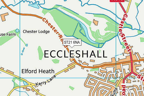 ST21 6NA map - OS VectorMap District (Ordnance Survey)