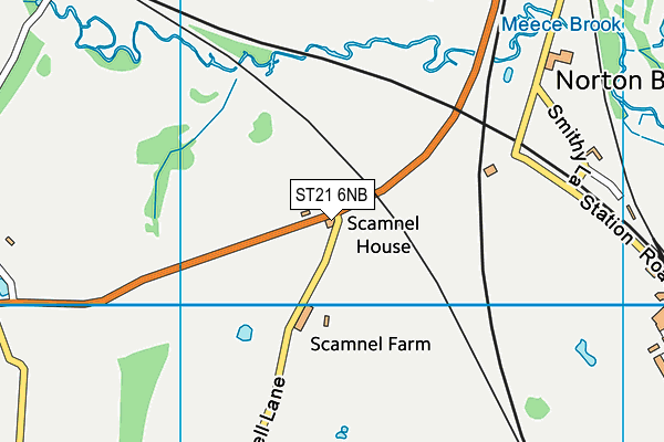 ST21 6NB map - OS VectorMap District (Ordnance Survey)