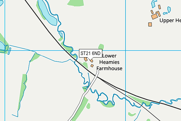 ST21 6ND map - OS VectorMap District (Ordnance Survey)