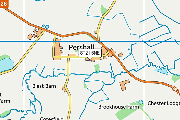 Pershall Park map (ST21 6NE) - OS VectorMap District (Ordnance Survey)