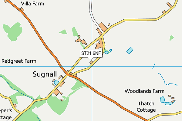 ST21 6NF map - OS VectorMap District (Ordnance Survey)