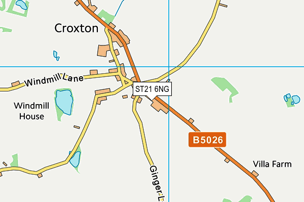 ST21 6NG map - OS VectorMap District (Ordnance Survey)