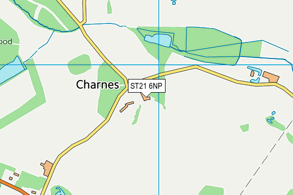 ST21 6NP map - OS VectorMap District (Ordnance Survey)