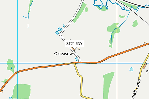 ST21 6NY map - OS VectorMap District (Ordnance Survey)