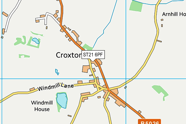 ST21 6PF map - OS VectorMap District (Ordnance Survey)