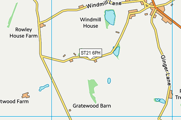 ST21 6PH map - OS VectorMap District (Ordnance Survey)