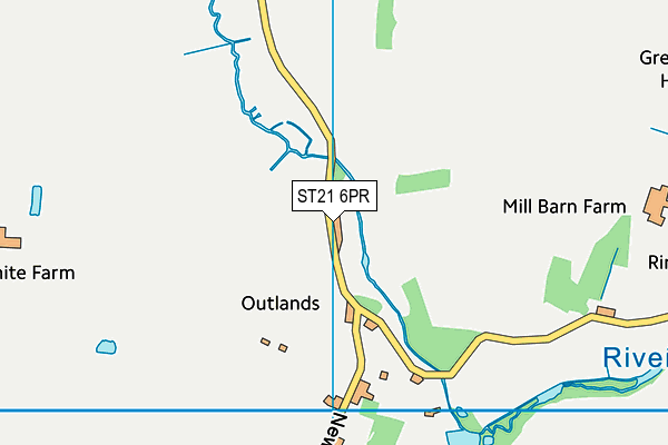 ST21 6PR map - OS VectorMap District (Ordnance Survey)