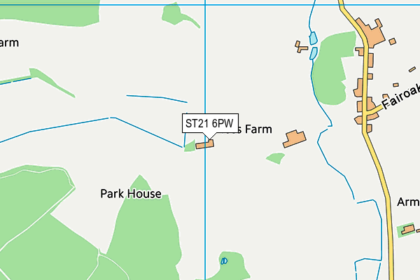 ST21 6PW map - OS VectorMap District (Ordnance Survey)