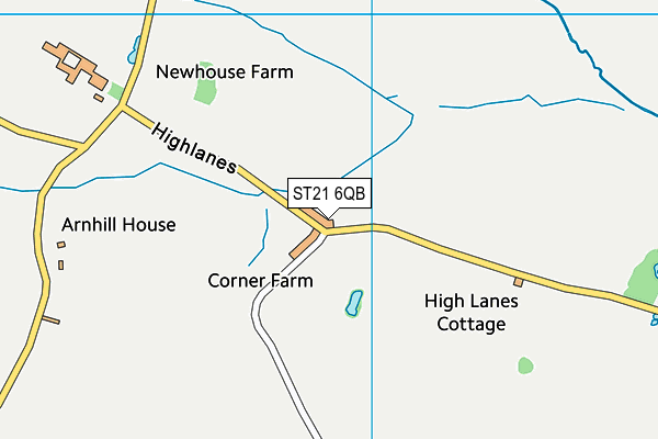 ST21 6QB map - OS VectorMap District (Ordnance Survey)