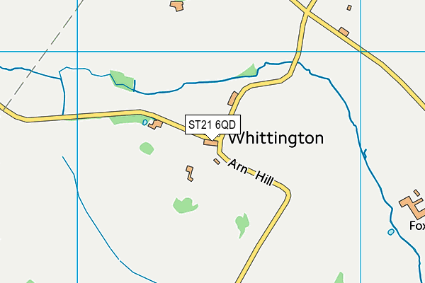 ST21 6QD map - OS VectorMap District (Ordnance Survey)