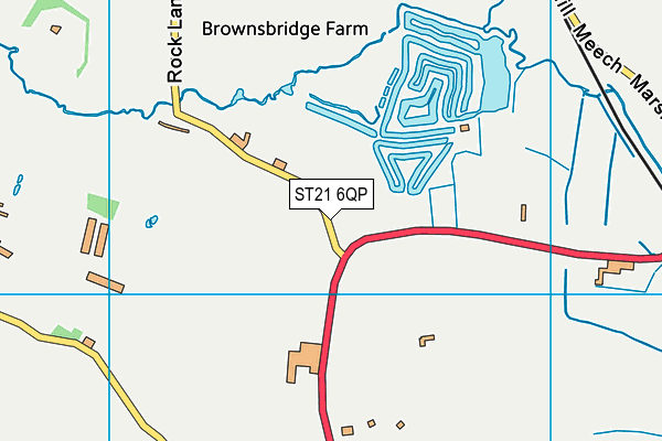 ST21 6QP map - OS VectorMap District (Ordnance Survey)