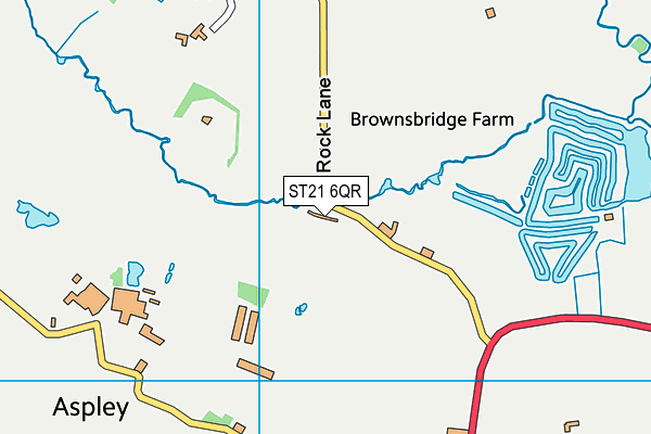 ST21 6QR map - OS VectorMap District (Ordnance Survey)