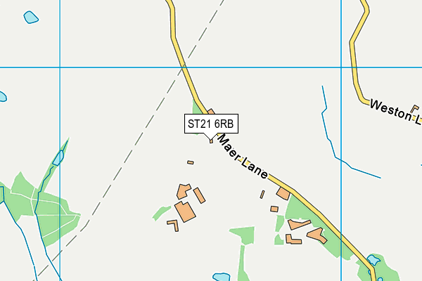 ST21 6RB map - OS VectorMap District (Ordnance Survey)