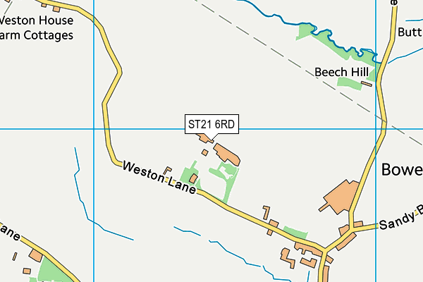 ST21 6RD map - OS VectorMap District (Ordnance Survey)