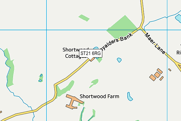 ST21 6RG map - OS VectorMap District (Ordnance Survey)